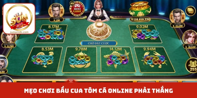 Mẹo chơi bầu cua tôm cá online