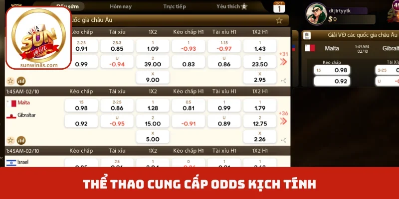 SUNWIN - Cổng Trải Nghiệm Game Trực Tuyến Hàng Đầu 2026 Thể thao cung cấp odds kịch tính