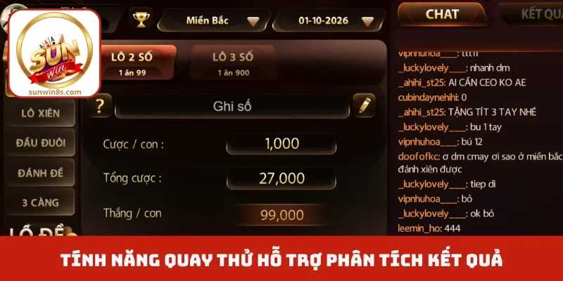 Tính năng quay thử hỗ trợ phân tích kết quả