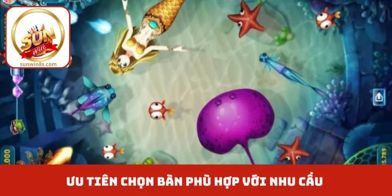 Tổng Hợp Những Sai Lầm Thường Gặp Khi Chơi Bắn Cá Online Ưu tiên chọn bàn phù hợp với nhu cầu